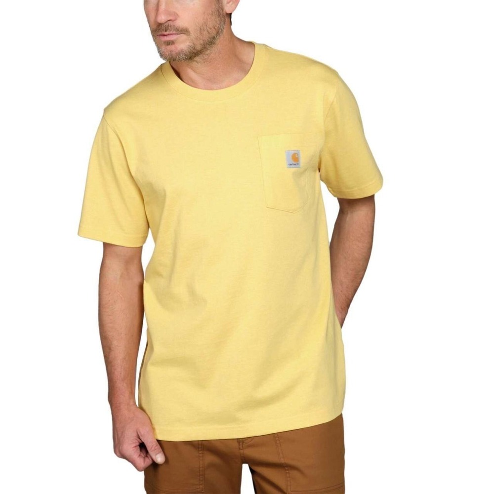 CARHARTT Loose Fit Heavyweight Short Sleeve Pocket T-shirt 2XL Sundance Heather